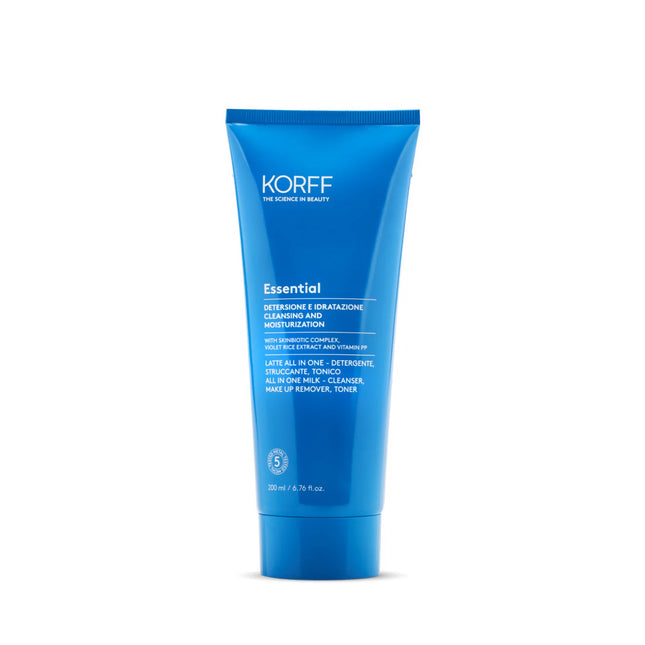 Korff | Essential Latte Crema All-In 3 in 1 Detergente, Struccante e Tonico – 200ml