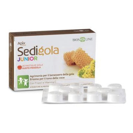 Bios Line Apix Propoli Sedigola Junior Fragola 20 Pastiglie
