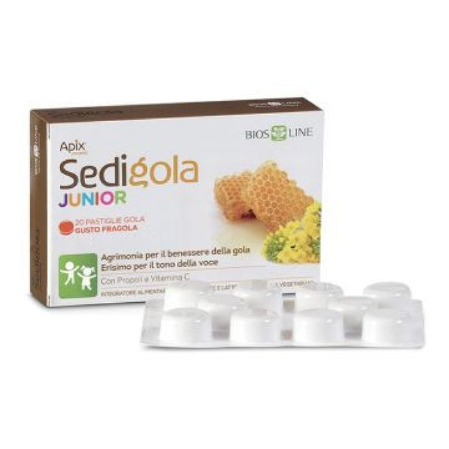 Bios Line Apix Propoli Sedigola Junior Fragola 20 Pastiglie