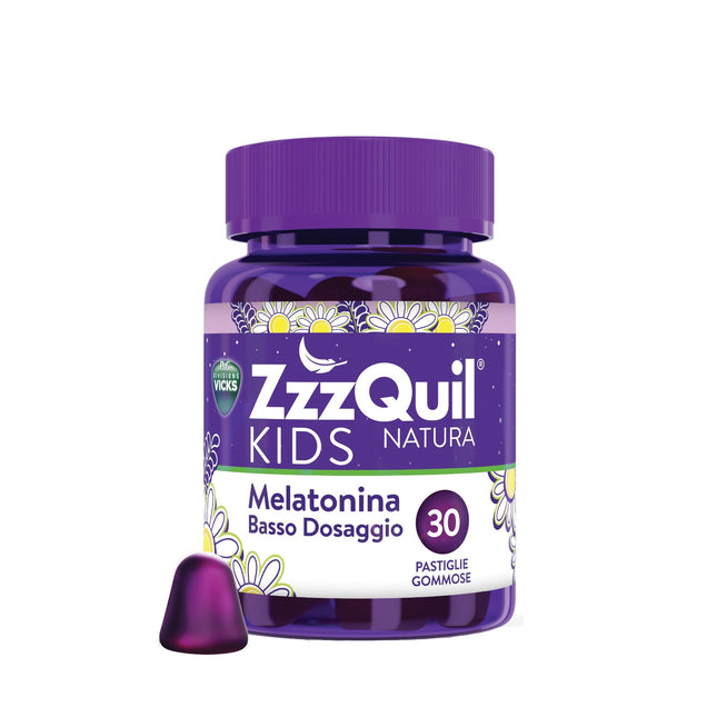 Vicks | ZzzQuil Natura – Integratore per il Sonno in 30 Pastiglie Gommose