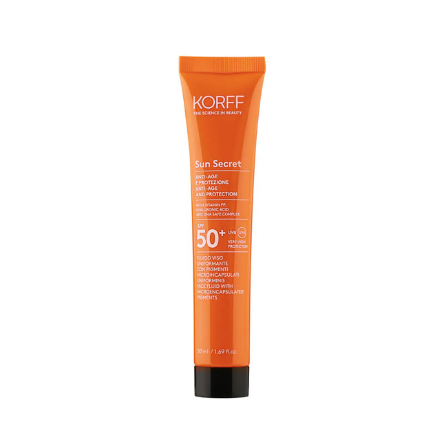 Korff | Sun Secret Fluido Viso Pigmentato 02 Dark Anti-età SPF50+ – 50ml