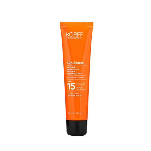 Korff | Sun Secret Latte Solare Corpo Protettivo Anti-età SPF15 – 100ml