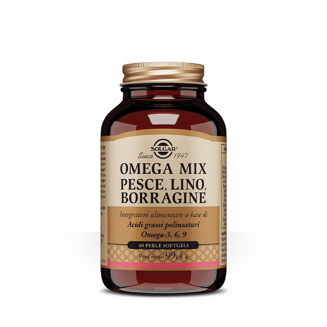 Solgar | Omega Mix – Integratore di Omega-3, 6 e 9 da pesce, lino e borragine