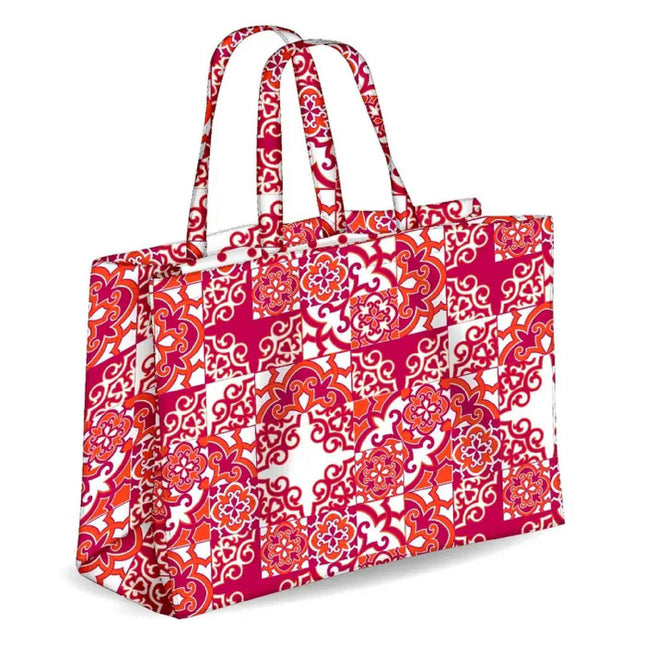 EFAS | Colors Tote Bag Red Borsa Shopping in Tessuto